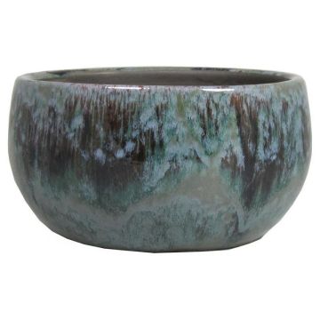 Ceramic bowl GIORGOS with pattern, green-cream, 5.5"/14cm, Ø11"/29cm