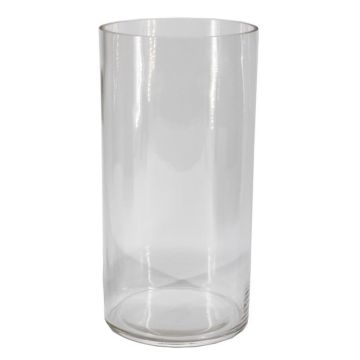 Cylindrical glass vase SANSA OCEAN, clear, 12"/30cm, Ø6"/15cm