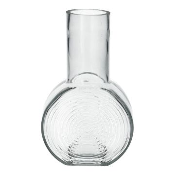 Round decorative glass vase ORESTINO, clear, 5.5"x2.9"x8.9"/14x7,5x22,5cm