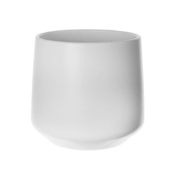 Ceramic planter ZIOKA, matt-white, 6.2"/15,8cm, Ø7"/18cm