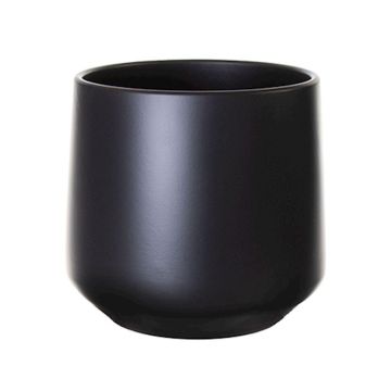 Ceramic planter ZIOKA, matt-anthracite, 10.2"/26cm, Ø11.4"/29cm