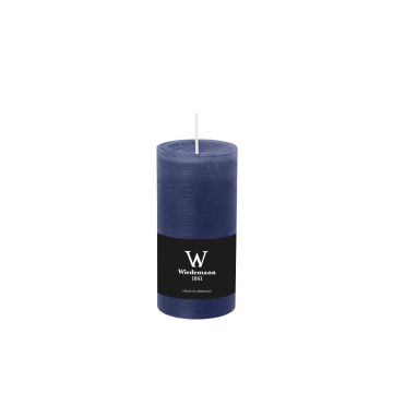 Pillar candle AURORA, dark blue, 4.7"/12cm, Ø2.3"/5,8cm, 42h - Made in Germany