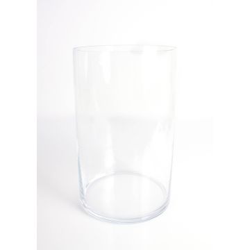 Cylinder vase SANSA EARTH of glass, clear, 11.8"/30cm, Ø7.3"/18,5cm