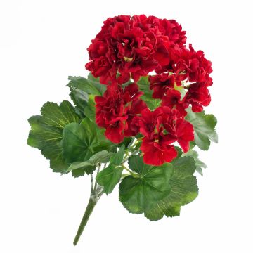 Artificial geranium MAIKE on spike, red, 16"/40cm, Ø 1.6"-3.1"/4-8cm