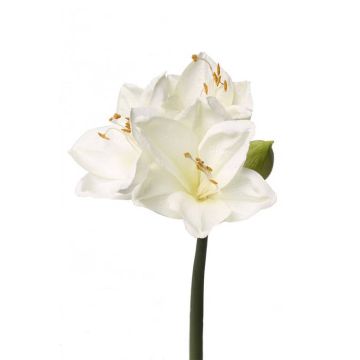 Artificial amaryllis flower BENITA, white, 22"/55cm, Ø 3.9"/10cm