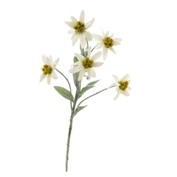 Artificial flower Alpine Edelweiss SOPHIA, white, 16"/40cm, Ø 2"-2.4"/5-6cm