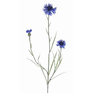 Fake cornflower KELSIE, blue, 28"/70cm, Ø 1.6"/4cm
