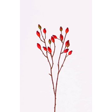 Decorative rosehip branch EDITH with fruits, red, 20"/50cm