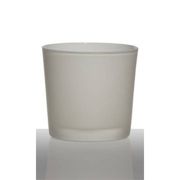 Flower pot ALENA FROST, cylinder/round, white matt, 4.3"/11cm, Ø4.5"/11,5cm