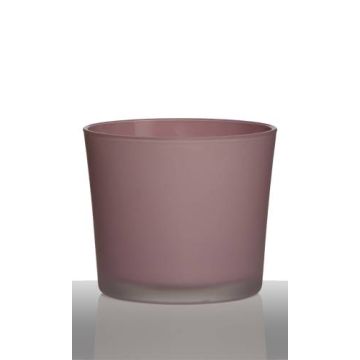 Flower pot ALENA FROST, cylinder/round, dusky pink matt, 4.9"/12,5cm, Ø5.7"/14,5cm