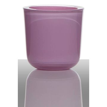 Tealight holder NICK, cylinder/round, lilac, 3"/7,5cm, Ø3"/7,5cm