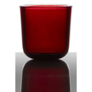 Tealight holder NICK, cylinder/round, dark red, 3"/7,5cm, Ø3"/7,5cm