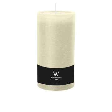 Pillar candle / Wax candle AURORA, ivory, 7.5"/19cm, Ø 3.9"/9,8cm, 155h - Made in Germany