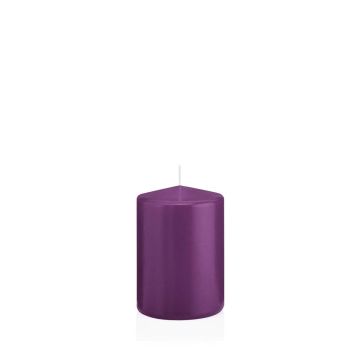 Votive candle / Pillar candle MAEVA, violet, 4"/10cm, Ø2.8"/7cm, 42h - Made in Germany