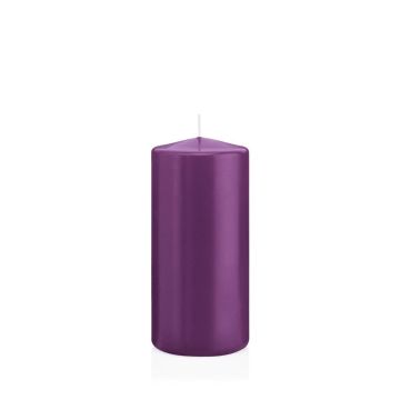 Votive candle / Pillar candle MAEVA, violet, 5.9"/15cm, Ø 2.8"/7cm, 63h - Made in Germany