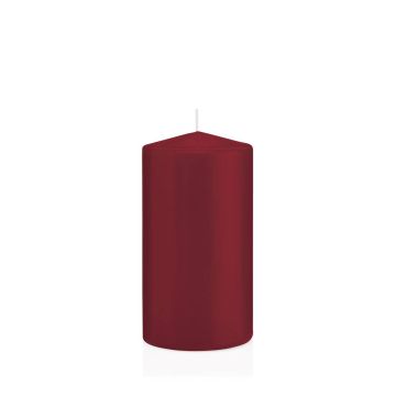 Votive candle / Pillar candle MAEVA, bordeaux, 6"/15cm, Ø3.1"/8cm, 69h - Made in Germany