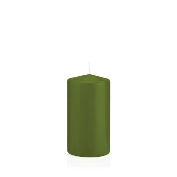 Votive candle / Pillar candle MAEVA, olive green, 5.1"/13cm, Ø2.8"/7cm, 52h - Made in Germany