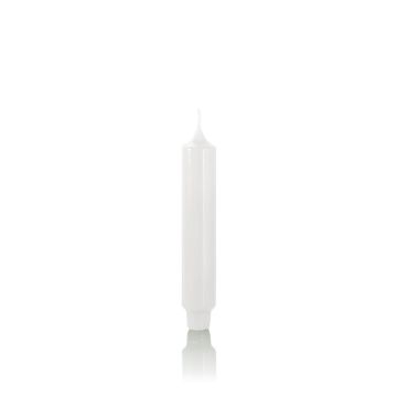 Cone shaped candle / Household candle ARIETTA, white, 6.5"/16,4cm, Ø 1.1"/2,8cm, 6h - Made in Germany