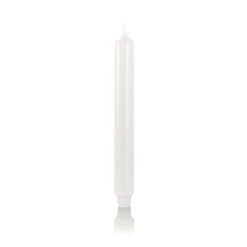 Cone shaped candle / Household candle ARIETTA, white, 24,9cm, Ø 1.1"/2,8cm, 16h - Made in Germany