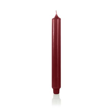 Cone shaped candle / Household candle ARIETTA, bordeaux, 24,9cm, Ø 1.1"/2,8cm, 16h - Made in Germany