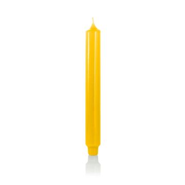 Cone shaped candle / Household candle ARIETTA, yellow, 24,9cm, Ø 1.1"/2,8cm, 16h - Made in Germany