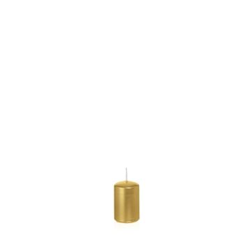 Christmas candle / Pillar candle ROSELLA, gold, 2.4"/6cm, Ø1.6"/4cm, 9h - Made in Germany