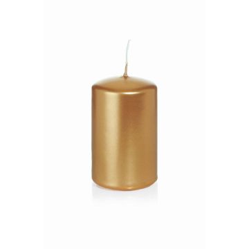 Christmas candle / Pillar candle ROSELLA, gold, 3.1"/8cm, Ø2"/5cm, 18h - Made in Germany