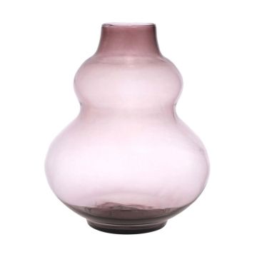 Bellied glass vase LAZARO, recycled, violet-clear, 25cm, Ø19cm