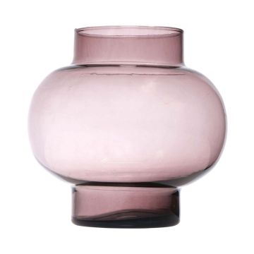 Spherical glass vase RAINIERO, recycled, violet-clear, 19cm, Ø19cm