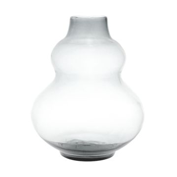 Bellied glass vase LAZARO, recycled, clear, 25cm, Ø19cm