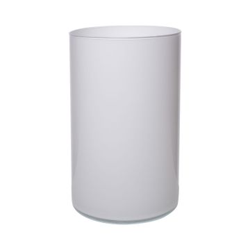 Glass cylinder vase SANYA EARTH, white, 30cm, Ø16cm