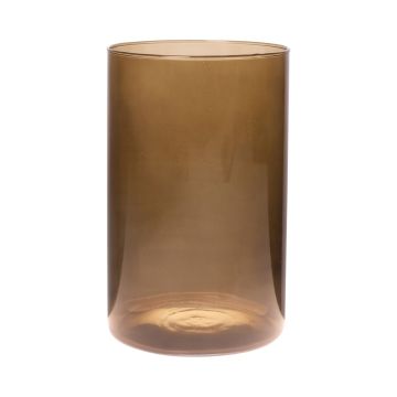 Glass cylinder vase SANYA EARTH, brown-clear, 21cm, Ø14cm