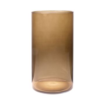 Glass cylinder vase SANYA EARTH, brown-clear, 30cm, Ø16cm