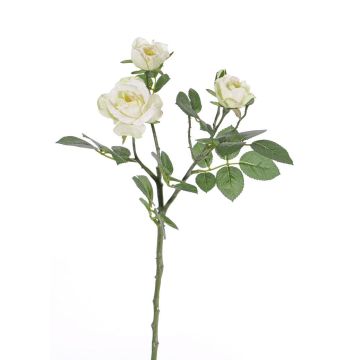 Artificial rose CORALEE, white-green, 20"/50cm, Ø 1.2"-2.8"/3-7cm