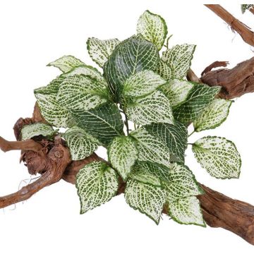 Decorative mosaic plant MOLARA on spike, green-white, 10"/25cm