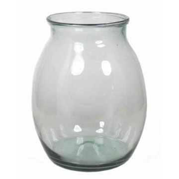 Round glass vase OLDRIK OCEAN, clear, 11"/27cm, Ø9"/22cm