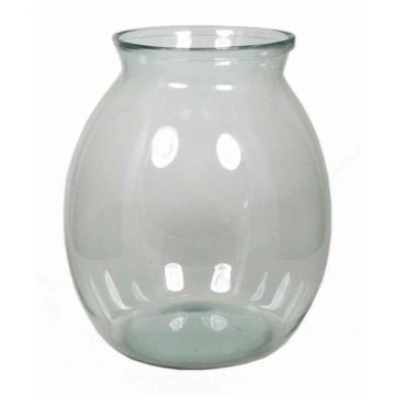 Round glass vase OLDRIK OCEAN, clear, 12"/30cm, Ø11"/27cm