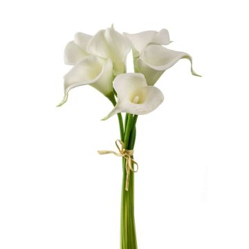 Artificial bouquet of calla flowers RUMA, white, 14"/35cm