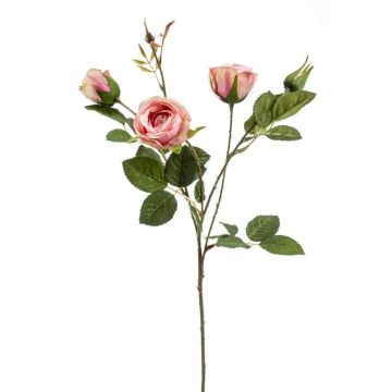 Artificial rose branch SYLVANA, pink, 24"/60cm