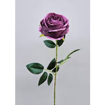 Plastic flower Rose CHERLEN, purple, 24"/60cm, Ø4"/10cm