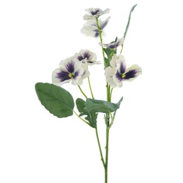 Artificial branch Pansy SIREL, cream-violet, 26"/65cm