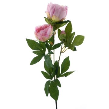 Artificial peony branch THEMIA, pink, 26"/65cm