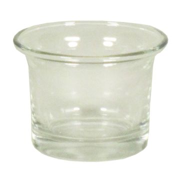 Tealight holder JEMMA made of glass, clear, 1.8"/4,5cm, Ø2.6"/6,5cm