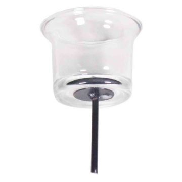 Tealight holder JEMMA made of glass, spike, clear, 1.8"/4,5cm, Ø2.6"/6,5cm