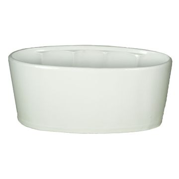 Oval ceramic orchid bowl RODISA, white, 13"x6"x6"/33x15x15cm