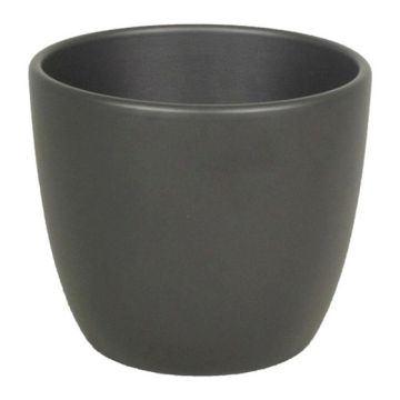 Plant pot TEHERAN BASAR, ceramic, anthracite matt, 4.7"/12cm, Ø5.3"/13,5cm 