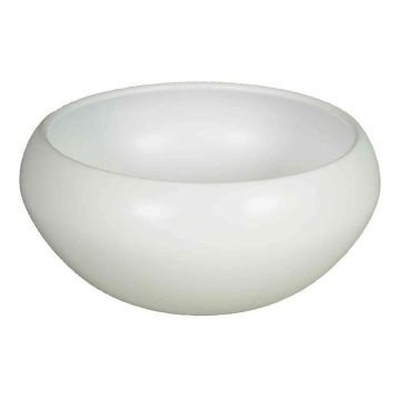 Ceramic flower bowl URMIA LAKE, white matt, 4.7"/12cm, Ø10"/26cm
