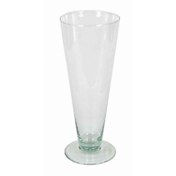 Glass flower vase WANJA on foot, clear, 11"/29cm, Ø4.7"/12cm