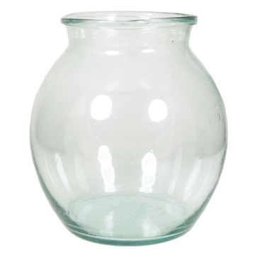 Round glass vase OLDRIK OCEAN, clear, 9"/23cm, Ø8"/21cm