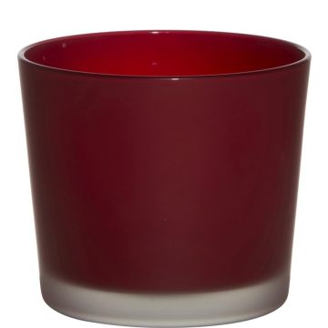 Glass plantpot ALENA FROST, red matt, 4.9"/12,5cm, Ø5.7"/14,5cm